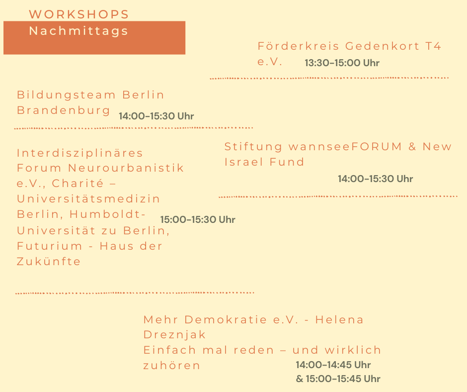 Workshops Demokratietag am Nachmittag 15.09.2026