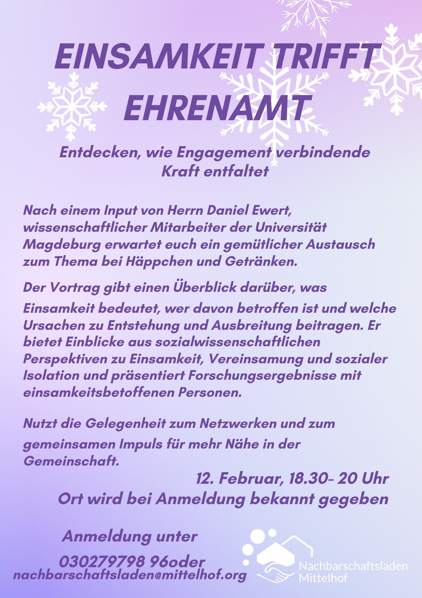 Einsamkeit trifft Ehrenamt