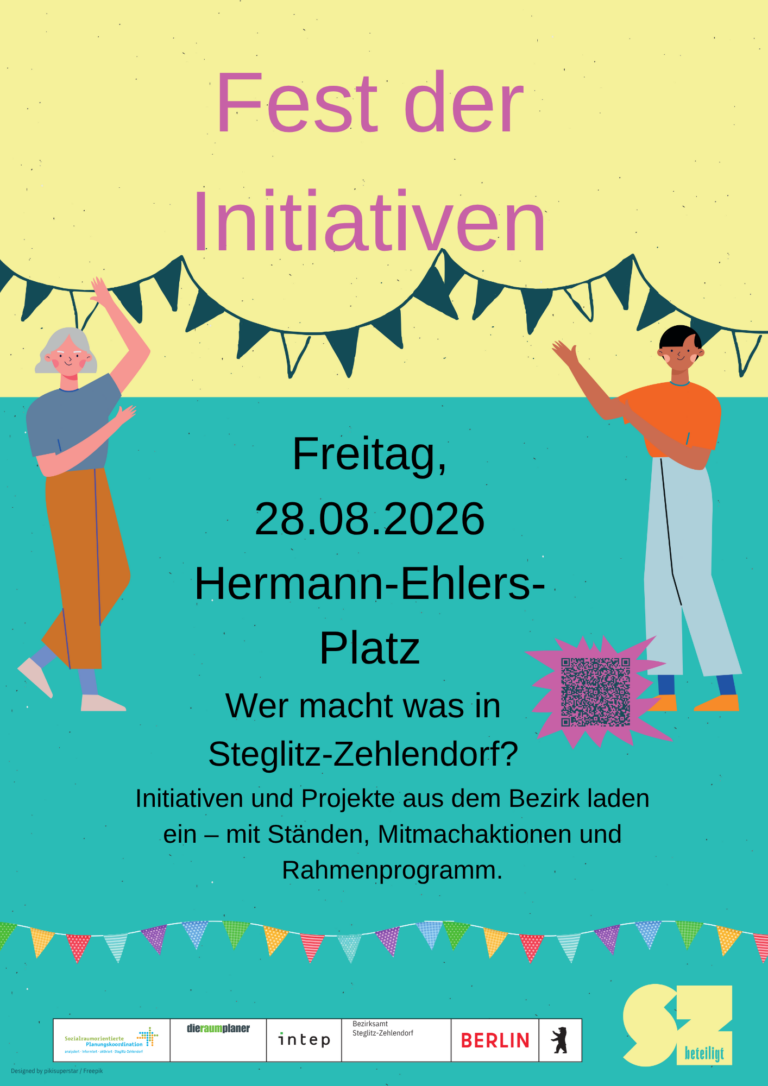 Wer macht was in Steglitz-Zehlendorf? Initiativen und Projekte aus dem Bezirk laden ein – mit Ständen, Mitmachaktionen und einem spannenden Rahmenprogramm.
