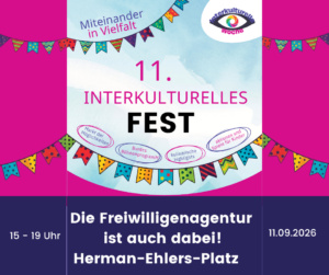 Zum 11. Mal findet das Interkulturelle Fest Steglitz-Zehlendorf in diesem Jahr statt. Gemeinsam feiern wir unter dem Motto “Miteinander in Vielfalt” und setzen ein Zeichen für gesellschaftlichen Zusammenhalt und gegen Diskriminierung in Steglitz-Zehlendorf!